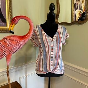 Above and Beyond Stripped Top Size Small (NWT)